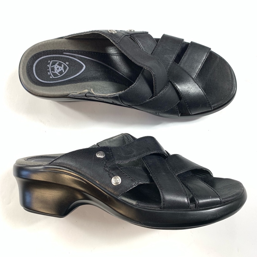 Ariat womens slip on mule sandals black size 6B